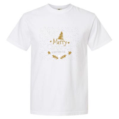 Merry Christmas Happy Holiday Happy New Year Xmas Tree Gift Garment-Dyed Heavyweight T-Shirt