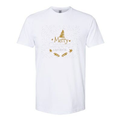 Merry Christmas Happy Holiday Happy New Year Xmas Tree Gift Softstyle CVC T-Shirt