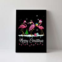 Merry Christmas Hat Santa Flamingo Snow Xmas Pajamas  Canvas