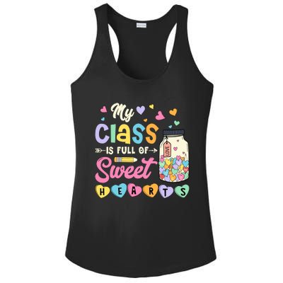 My Class Is Full Of Sweet Hearts Teacher Valentines Day Ladies PosiCharge Competitor Racerback Tank