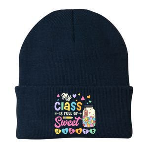 My Class Is Full Of Sweet Hearts Teacher Valentines Day Knit Cap Winter Beanie