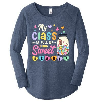 My Class Is Full Of Sweet Hearts Teacher Valentines Day Women's Perfect Tri Tunic Long Sleeve Shirt