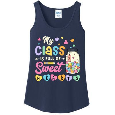 My Class Is Full Of Sweet Hearts Teacher Valentines Day Ladies Essential Tank