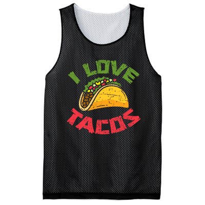 Mexican Cuisine I Love Tacos Foodie Mexico Tacos Lover Taco Mesh Reversible Basketball Jersey Tank