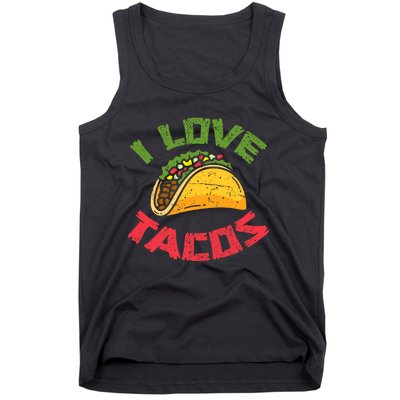 Mexican Cuisine I Love Tacos Foodie Mexico Tacos Lover Taco Tank Top