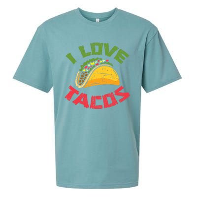 Mexican Cuisine I Love Tacos Foodie Mexico Tacos Lover Taco Sueded Cloud Jersey T-Shirt