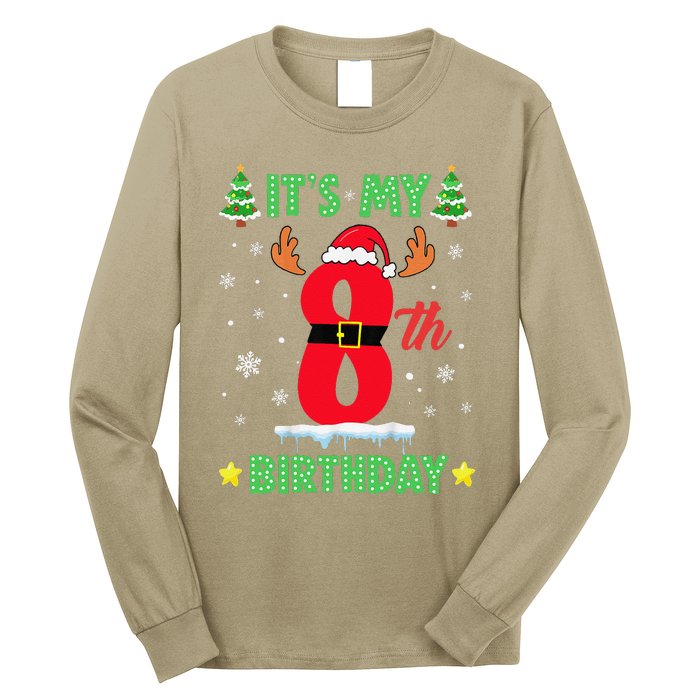 Merry Christmas ItS My 8th Birthday Xmas Long Sleeve Shirt