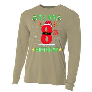 Merry Christmas ItS My 8th Birthday Xmas Cooling Performance Long Sleeve Crew