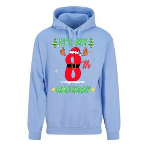 Merry Christmas ItS My 8th Birthday Xmas Unisex Surf Hoodie