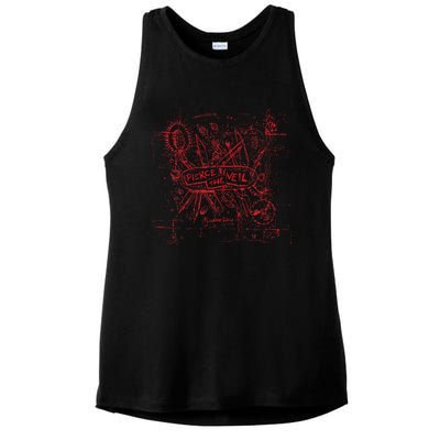 Misadventures Cover In Red Ladies PosiCharge Tri-Blend Wicking Tank