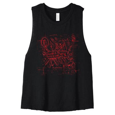 Misadventures Cover In Red Women's Racerback Cropped Tank