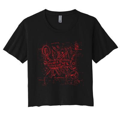 Misadventures Cover In Red Women's Crop Top Tee