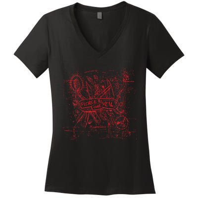 Misadventures Cover In Red Women's V-Neck T-Shirt