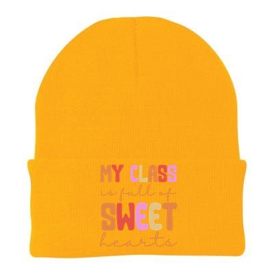 My Class Is Full Of Sweet Hearts Cute Valentine Teacher Knit Cap Winter Beanie