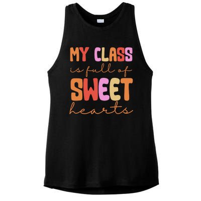 My Class Is Full Of Sweet Hearts Cute Valentine Teacher Ladies PosiCharge Tri-Blend Wicking Tank