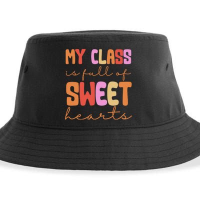 My Class Is Full Of Sweet Hearts Cute Valentine Teacher Sustainable Bucket Hat