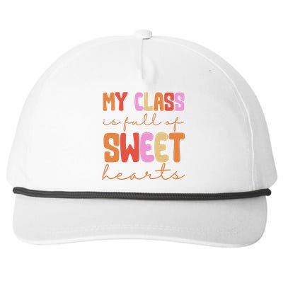 My Class Is Full Of Sweet Hearts Cute Valentine Teacher Snapback Five-Panel Rope Hat