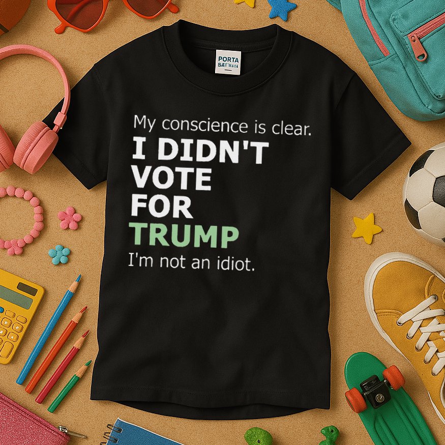 My Conscience Is Clear I DidnT Vote For Trump Kids T-Shirt