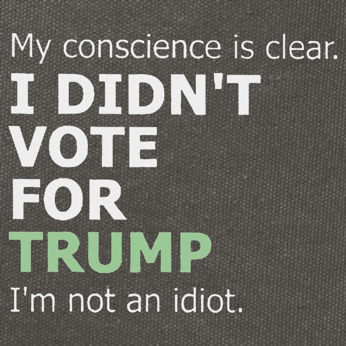 My Conscience Is Clear I DidnT Vote For Trump Cotton Canvas Backpack