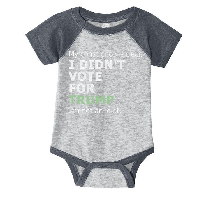 My Conscience Is Clear I DidnT Vote For Trump Infant Baby Jersey Bodysuit