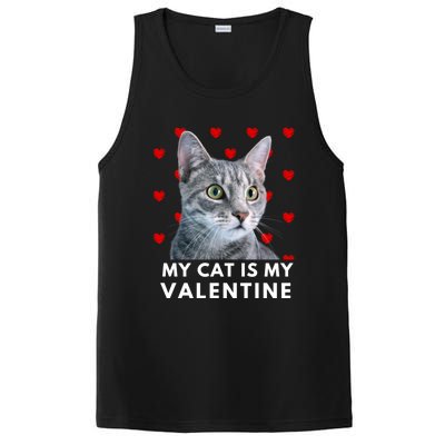 My Cat Is My Valentine Funny Grey Cat Valentines Day Gift PosiCharge Competitor Tank