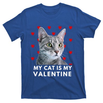 My Cat Is My Valentine Funny Grey Cat Valentines Day Gift T-Shirt