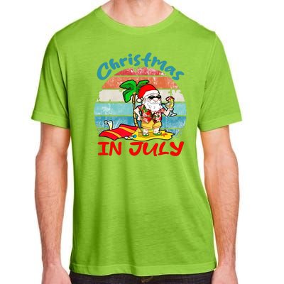 Merry Christmas In July Santa Beach Party Summer Vacation Adult ChromaSoft Performance T-Shirt