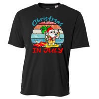 Merry Christmas In July Santa Beach Party Summer Vacation Cooling Performance Crew T-Shirt