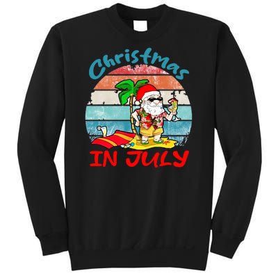 Merry Christmas In July Santa Beach Party Summer Vacation Sweatshirt