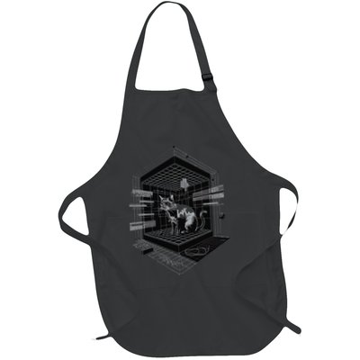Metaphysical Cat Inside Quantum Cube Full-Length Apron With Pockets