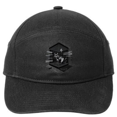 Metaphysical Cat Inside Quantum Cube 7-Panel Snapback Hat
