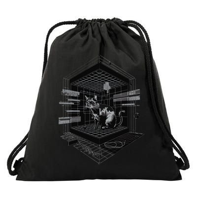 Metaphysical Cat Inside Quantum Cube Drawstring Bag