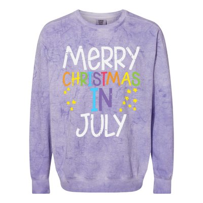 Merry Christmas In July Stars Summer Xmas Colorblast Crewneck Sweatshirt