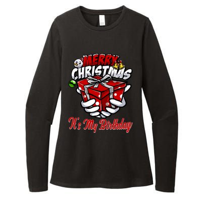 Merry Christmas ItS My Birthday Funny Christmas Gift Funny Gift Womens CVC Long Sleeve Shirt