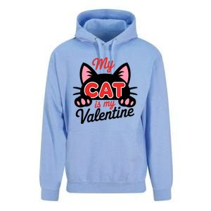 My Cat Is My Valentine Cat Lover Gift Unisex Surf Hoodie