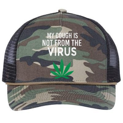 My Cough is Not From The Virus Funny Weed Marijuana Smoker Retro Rope Trucker Hat Cap