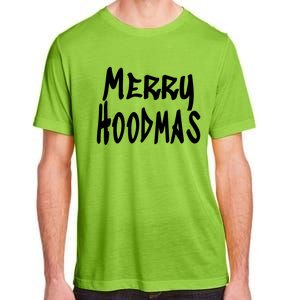 Merry Christmas In The Hood Witty And Cute Slogan Adult ChromaSoft Performance T-Shirt