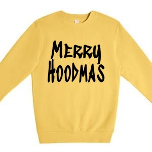 Merry Christmas In The Hood Witty And Cute Slogan Premium Crewneck Sweatshirt