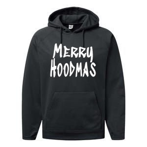 Merry Christmas In The Hood Witty And Cute Slogan Performance Fleece Hoodie