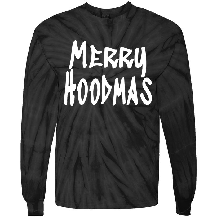 Merry Christmas In The Hood Witty And Cute Slogan Tie-Dye Long Sleeve Shirt