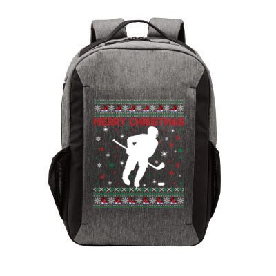 Merry Christmas Ice Hockey Ugly Xmas Snowflakes Tree Funny Gift Vector Backpack