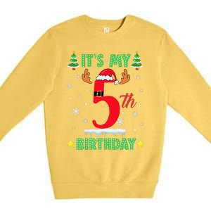 Merry Christmas ItS My 5th Birthday Xmas Women Premium Crewneck Sweatshirt