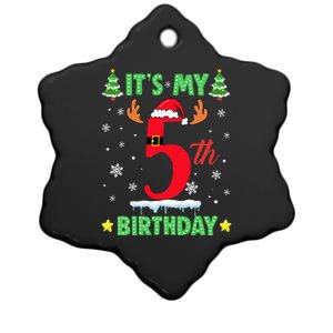 Merry Christmas ItS My 5th Birthday Xmas Women Ceramic Star Ornament