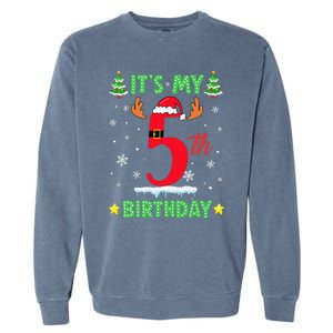 Merry Christmas ItS My 5th Birthday Xmas Women Garment-Dyed Sweatshirt