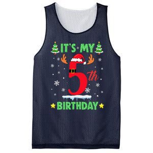 Merry Christmas ItS My 5th Birthday Xmas Women Mesh Reversible Basketball Jersey Tank