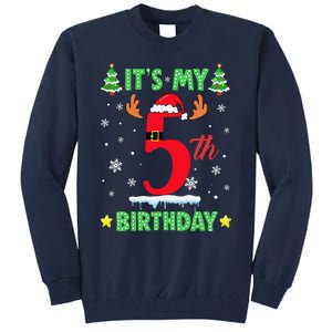 Merry Christmas ItS My 5th Birthday Xmas Women Tall Sweatshirt