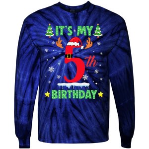 Merry Christmas ItS My 5th Birthday Xmas Women Tie-Dye Long Sleeve Shirt