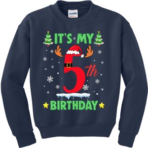 Merry Christmas ItS My 5th Birthday Xmas Women Kids Sweatshirt