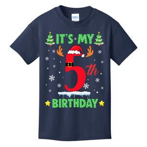 Merry Christmas ItS My 5th Birthday Xmas Women Kids T-Shirt