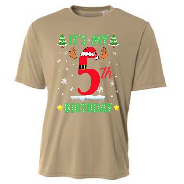 Merry Christmas ItS My 5th Birthday Xmas Women Cooling Performance Crew T-Shirt